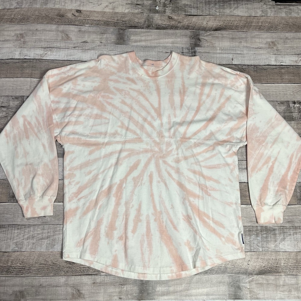 Disneyland Spirit Jersey Size Medium Orange Tie Dye Logo Spellout Glitter Print